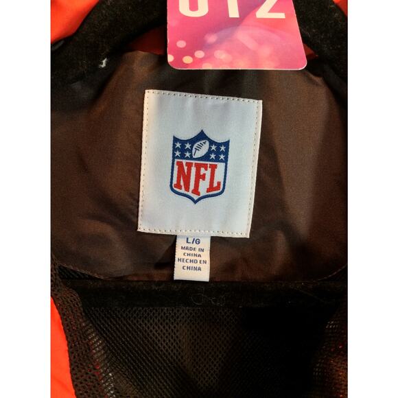 NFL Cleveland Browns Jacket Men's Large Brown Orange 1/4 Zip Sports Windbreaker - Picture 4 of 6